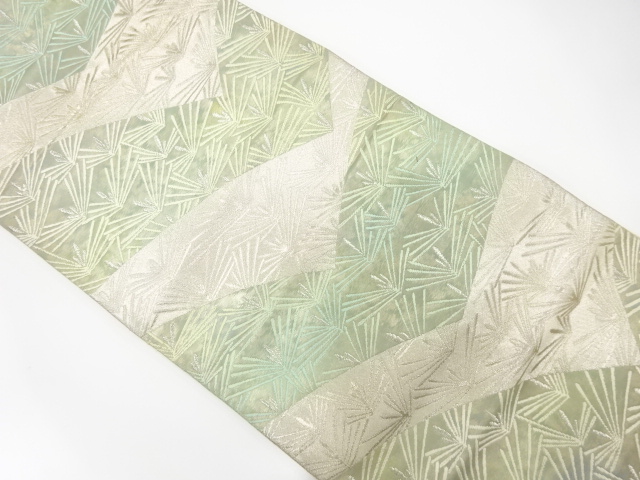 JAPANESE KIMONO / ANTIQUE FUKURO OBI / SILK / WOVEN YOUNG PINE